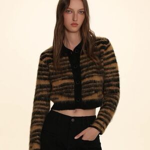 Striped Black and Brown Cardigan